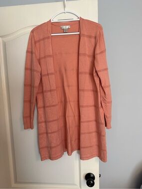 Christopher & Banks Open-Front Coral Cardigan